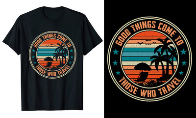 Fototapeta premium Good things come to Summer typography t-shirt design