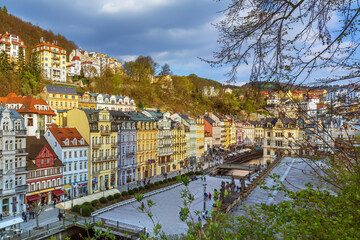 Fototapeta na wymiar City center of Karlovy Vary, Czech republic