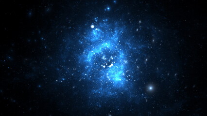 Galaxy billions stars and planets. Cosmic nebula in infinite universe. Light of distant stars and galaxy billions of light-years from Earth. 3d render