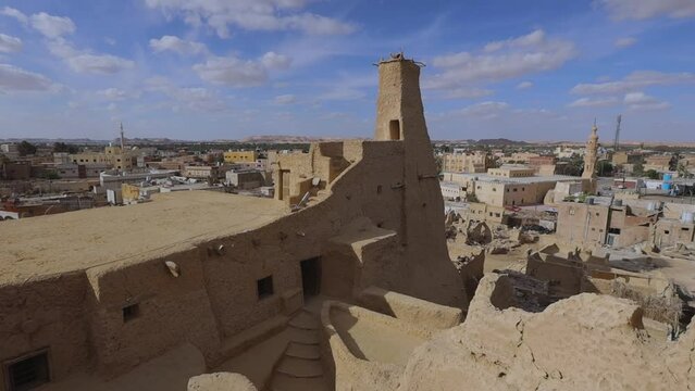 Panorama of the ancient city of Shali in the Siwa Oasis, Egypt