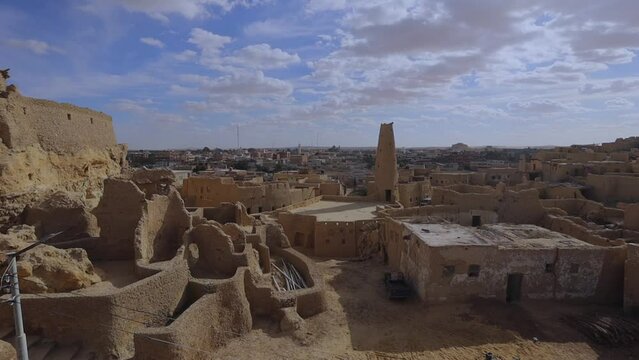Panorama of the ancient city of Shali in the Siwa Oasis, Egypt