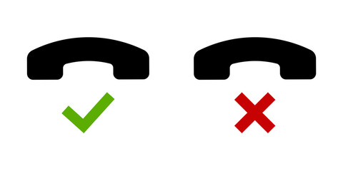 Fototapeta premium Phone call icon set. Accept or ignore a phone call. Vector illustration eps10