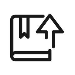 Upload and Download book line icon. linear style sign for mobile concept and web design. Open ebook and arrow up outline icon. Symbol, logo illustration. Vector graphics