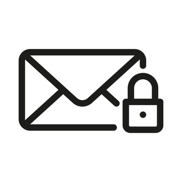 recommend clip art: Message or e-mail Lock icon. Email security, data protection outline illustration.