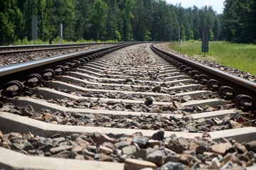 Fototapeta na wymiar Train track/ railroad - perspective