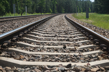 Fototapeta premium Train track/ railroad - perspective