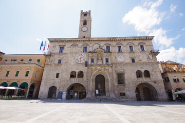 Fototapeta premium Ascoli Piceno - Marche - Palazzo dei Capitani del Popolo is one of the most famous historical buildings, in medieval style with its characteristic crenellated tower