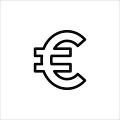 euro icon vector simple design on white background