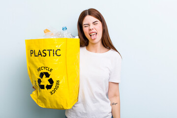 young adult pretty woman recycle concept
