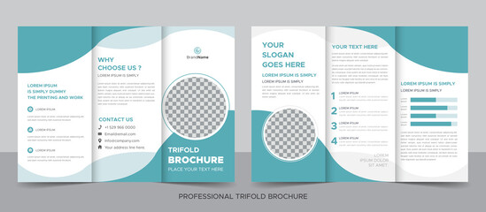 Creative corporate modern business trifold brochure template, trifold layout, letter, a4 size brochure.	