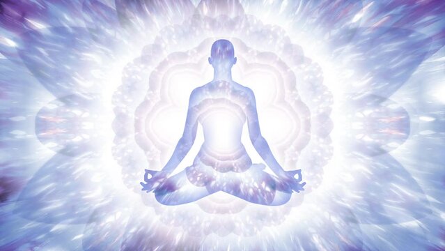 Blue Cosmic Yoga Flower Meditative Animation