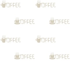Coffee cups seamless pattern design with texts