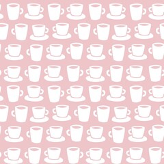 Coffee cups seamless pattern design