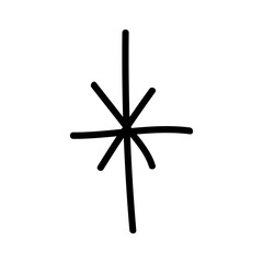 Hand drawn Y2K star retro futuristic ornament.