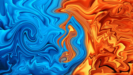 Liquify colorful images. Oil painted illustrations.