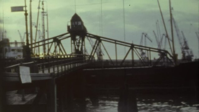 Sweden 1961, Goteborg port view in 60s