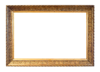 blank horizontal gold carved picture frame cutout