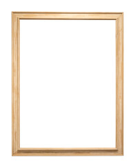 blank vertical narrow wooden picture frame cutout