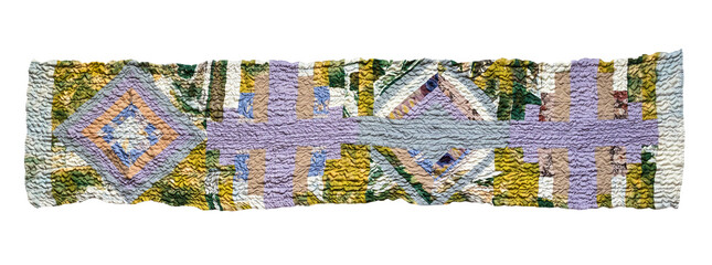 patchwork scarf sewn from crinkled silk fabrics