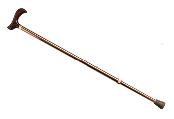 adjustable walking stick with wooden handle cutout