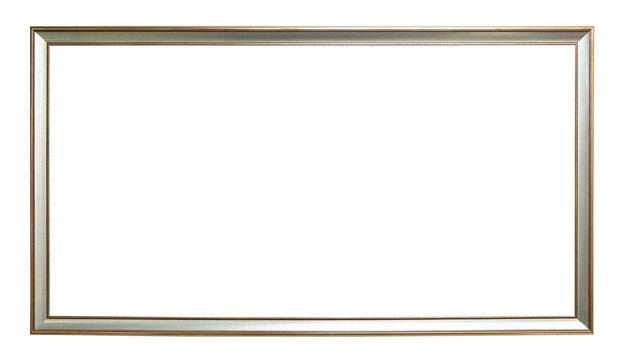 blank panoramic narrow silver picture frame cutout