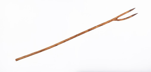 ancient hunting stick isolated on white background