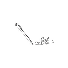 Obraz premium Continuous line drawing. handwriting with pen. back to school concept. illustration icon vector