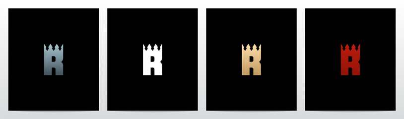 Crown Merged With Letter Logo Design R © recehan