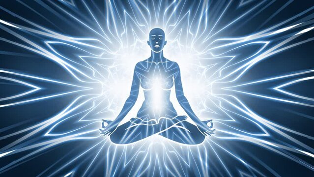 Blue Light Spiritual Yoga Meditation Loop Background