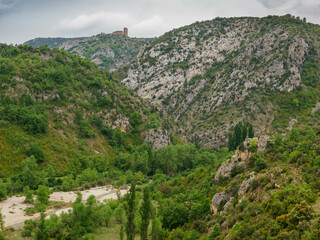 Ancient castle ruins ruins near Mont-Rebei gorge