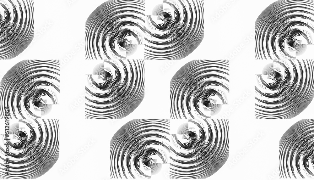 Poster gray uneven arcs are arranged in groups and create a pattern on a white background. abstract monochr
