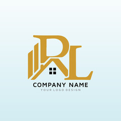 Design a hipster logo for a real estate team letter RL