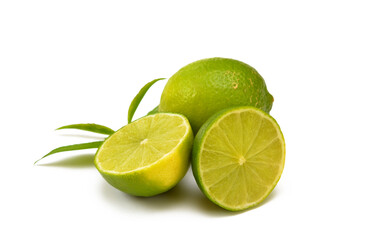 citrus fruits lime in a cut on a white background