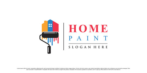 Fototapeta na wymiar Home painting icon logo design inspiration with creative element Premium Vector
