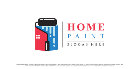 Home painting icon logo design inspiration with creative element Premium Vector