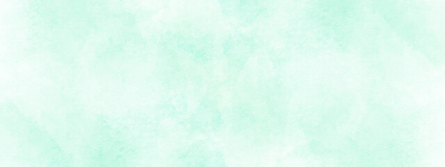 Obraz premium Beautiful and shinny cloudy watercolor background, sky blue shades light green paper texture, beautiful blue or green background with white clouds.