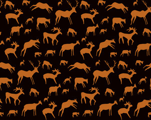 Primitive rock painting. Vector drawing