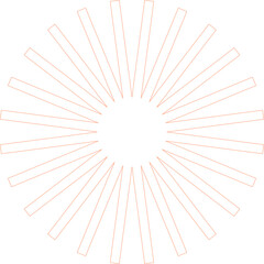 Minimalist sunburst line decorative element