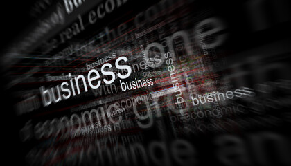 Headline titles media with business trade and economy 3d illustration