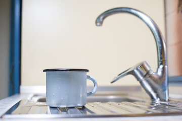 sink faucet in the kitchen