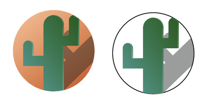 Cactus vectorial resizable in different shapes africa hot logo design vectors illustrations