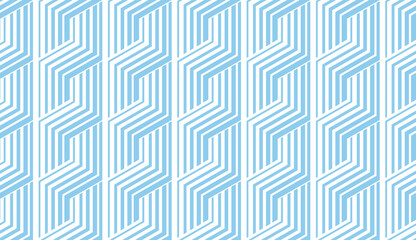 Abstract geometric pattern with stripes, lines. Seamless vector background. White and blue ornament. Simple lattice graphic design