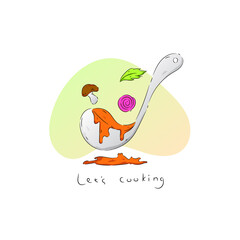 hand draw cooking illustration