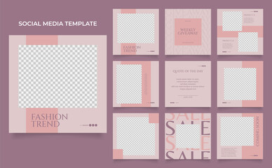 social media template banner fashion sale promotion. fully editable instagram and facebook square post frame puzzle organic sale poster