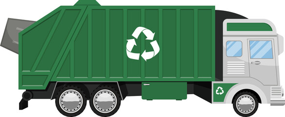 Garbage truck clipart design illustration