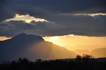 sunset in the mountains