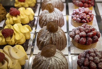 Delicious assorted sweet desserts rich in calories.