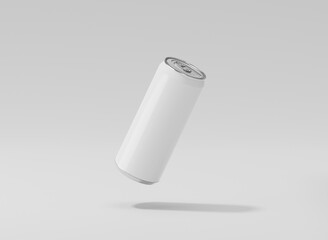 White aluminum soda can mockup, Metal can of 3d realistic container for beer or energy drink, 3d rendering