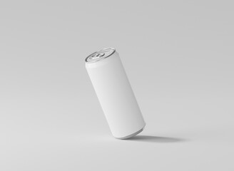 White aluminum soda can mockup, Metal can of 3d realistic container for beer or energy drink, 3d rendering