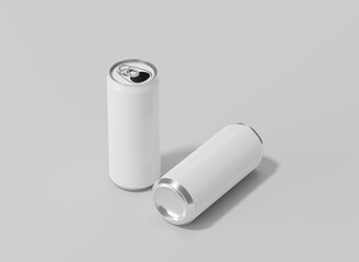 White aluminum soda can mockup, Metal can of 3d realistic container for beer or energy drink, 3d rendering